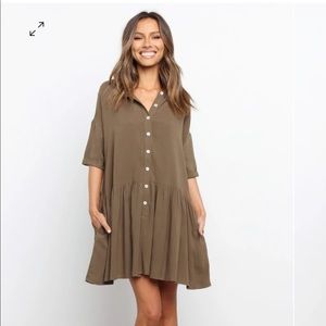 Petal and Pup Olive Mini Dress